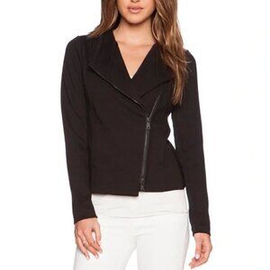 Vince Scuba Black Knit Moto Jacket Size Small